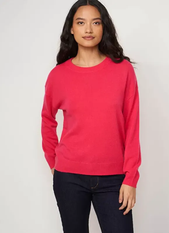 Pull Col Rond 100% Cachemire Framboise Mapoue Sud Express