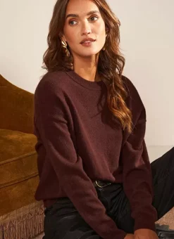Pull Col Rond 100% Cachemire Marron Mapoue Sud Express