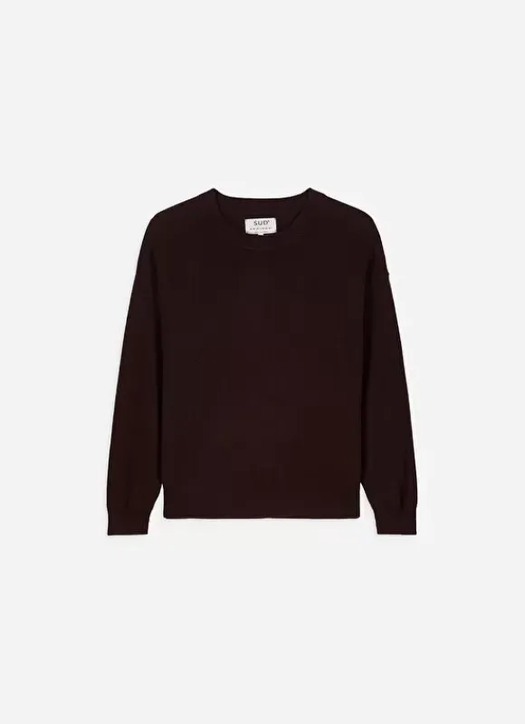 Pull Col Rond 100% Cachemire Marron Mapoue Sud Express