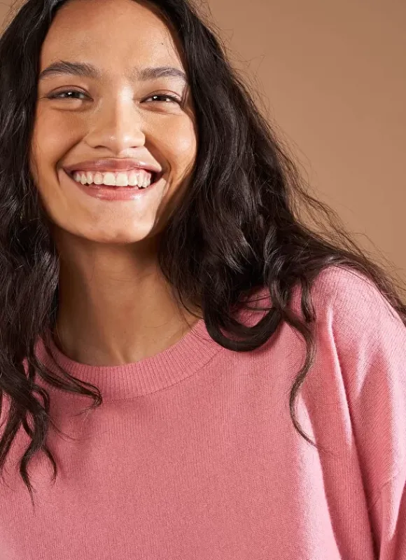 Pull Col Rond 100% Cachemire Blush Mapoue Sud Express