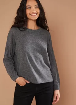 Pull Col Rond 100% Cachemire Gris Chine Mapoue Sud Express