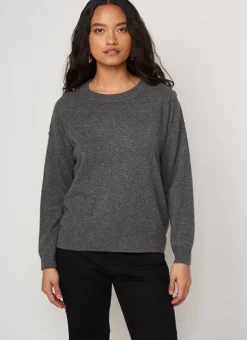 Pull Col Rond 100% Cachemire Gris Chine Mapoue Sud Express