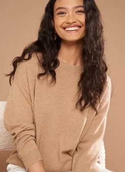 Pull Col Rond 100% Cachemire Camel Mapoue Sud Express