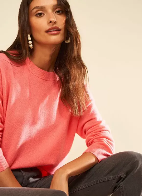 Pull Col Rond 100% Cachemire Lipstick Mapoue Sud Express