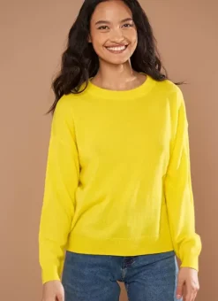 Pull Col Rond 100% Cachemire Jaune Mapoue Sud Express