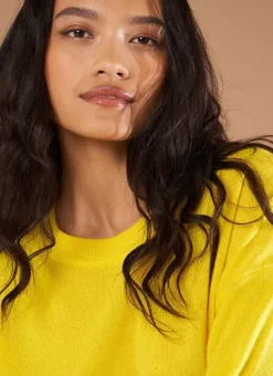 Pull Col Rond 100% Cachemire Jaune Mapoue Sud Express