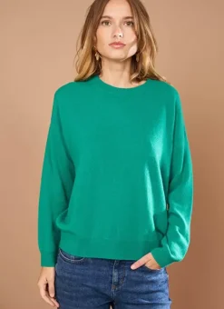 Pull Col Rond 100% Cachemire Vert Mapoue Sud Express