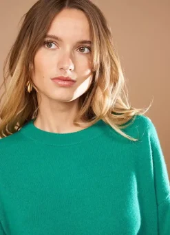Pull Col Rond 100% Cachemire Vert Mapoue Sud Express