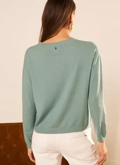Pull Col Rond A Maille Douce Celadon Melaniae Sud Express