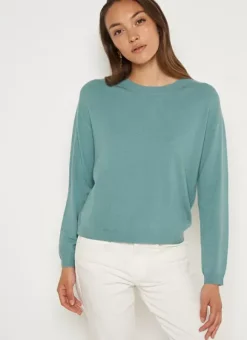 Pull Col Rond A Maille Douce Celadon Melaniae Sud Express