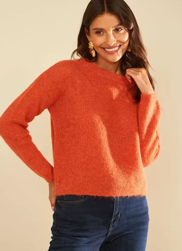 Pull Col Rond Abricot Moncoeuro Sud Express