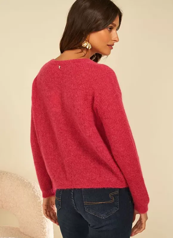 Pull Col Rond Framboise Moncoeuro Sud Express
