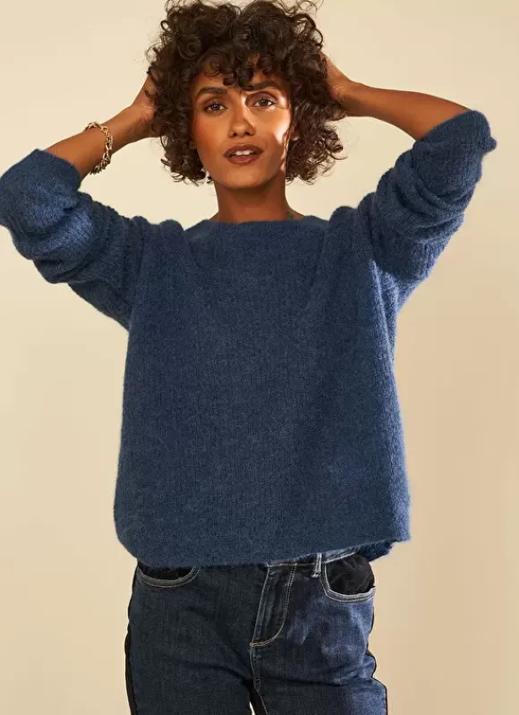 Pull Col Rond Indigo Moncoeuro Sud Express