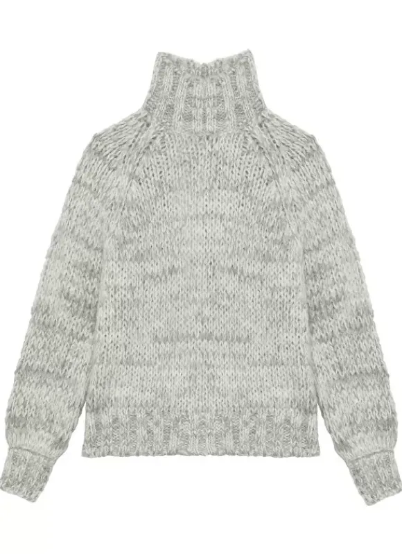 Pull Col Rond Laine Melangee Perle Chine Maisie Sud Express