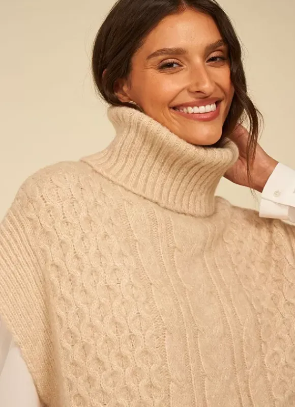 Pull Col Roule Beige Chine Mishapi Sud Express