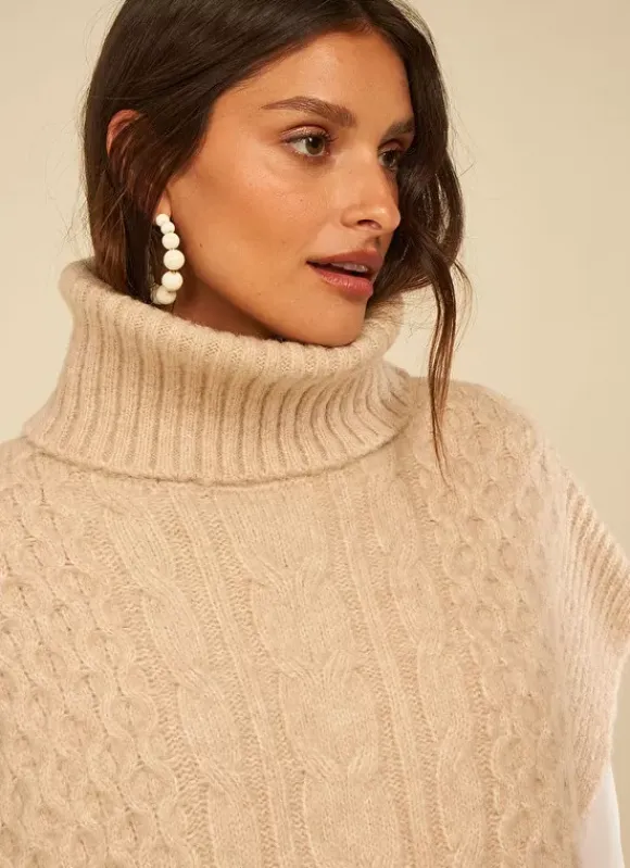Pull Col Roule Beige Chine Mishapi Sud Express