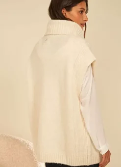 Pull Col Roule Ecru Mishapi Sud Express