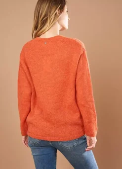 Pull Col V En Mohair Abricot Mannakay Sud Express