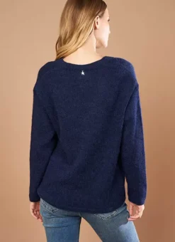 Pull Col V En Mohair Marine Mannakay Sud Express