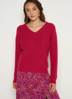 Pull Col V Framboise Mathia Sud Express