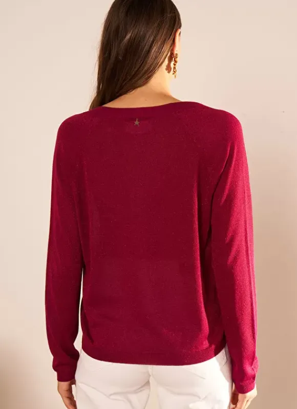 Pull Col V Irise Framboise Madeleine Sud Express