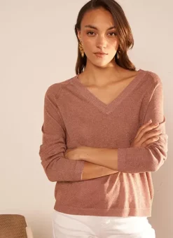 Pull Col V Irise Poudre Madeleine Sud Express