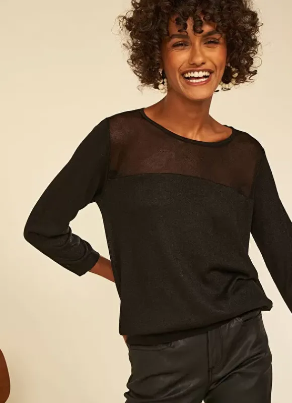 Pull Details Transparents Noir Mory Sud Express