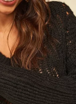 Pull Encolure V Noir Margot Sud Express