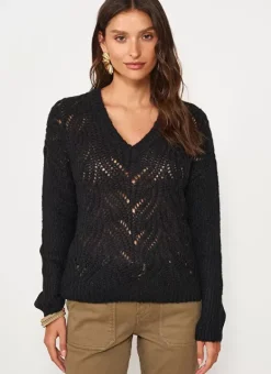 Pull Encolure V Noir Margot Sud Express