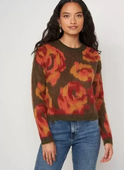 Pull Imprime Fleuri Kaki Muscari Sud Express
