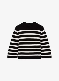 Pull Mariniere A Col Rond Noir Meditha Sud Express