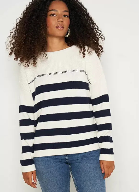 Pull Mariniere Ecru Miramas Sud Express