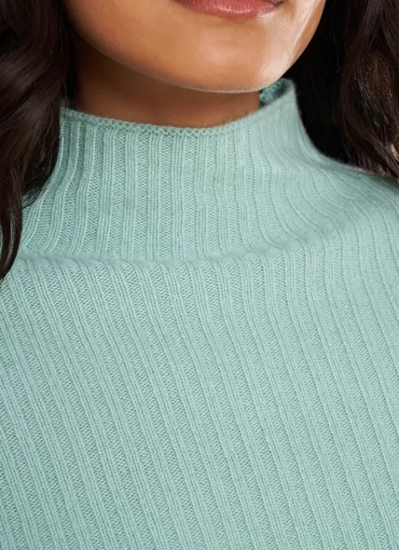 Pull Pur Cachemire A Cotes Aqua Monetalou Sud Express