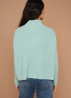 Pull Pur Cachemire A Cotes Aqua Monetalou Sud Express