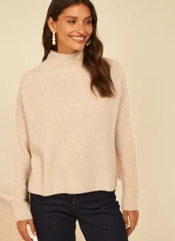 Pull Pur Cachemire A Cotes Beige Chine Monetalou Sud Express