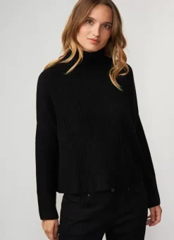 Pull Pur Cachemire A Cotes Noir Monetalou Sud Express