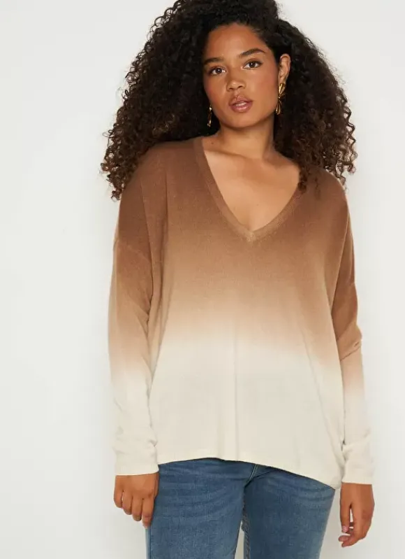 Pull Tie&Dye 100% Cachemire Camel Monjack Sud Express