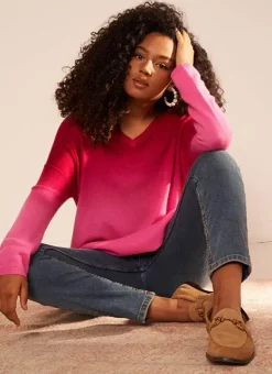 Pull Tie&Dye 100% Cachemire Framboise Monjack Sud Express