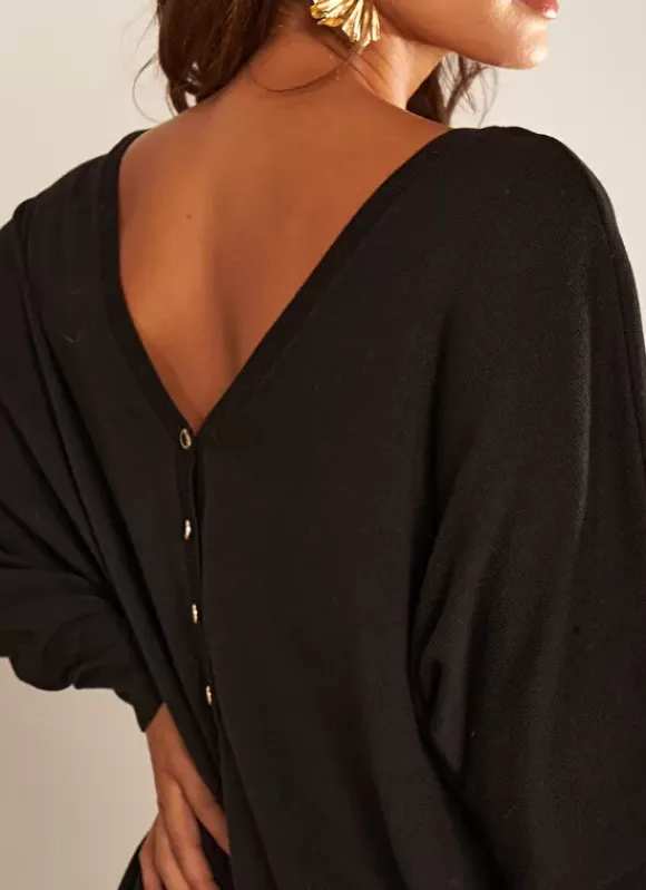 Robe Courte Col V Noir Ronamo Sud Express