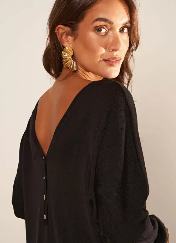 Robe Courte Col V Noir Ronamo Sud Express