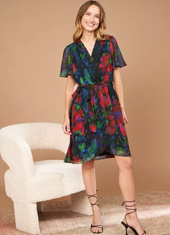 Robe Courte Encolure V Noir Razzaia Sud Express