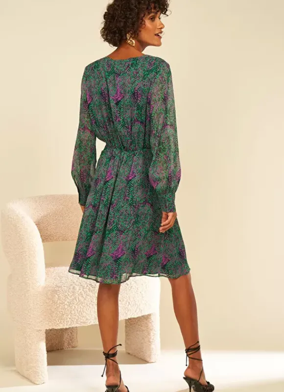 Robe Courte Imprimee Vert Rowie Sud Express