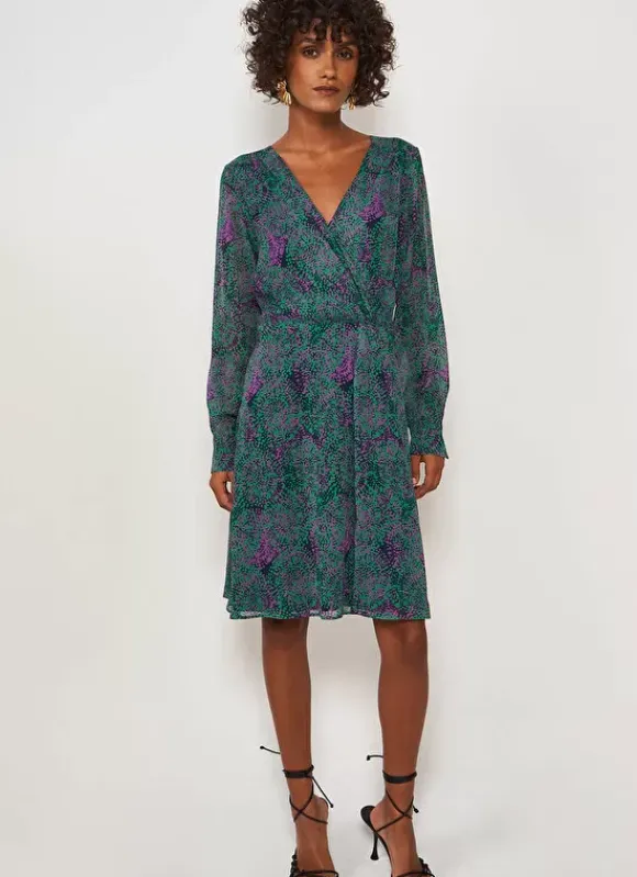 Robe Courte Imprimee Vert Rowie Sud Express