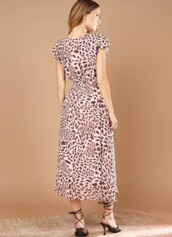 Robe Longue Encolure V Poudre Raeva Sud Express