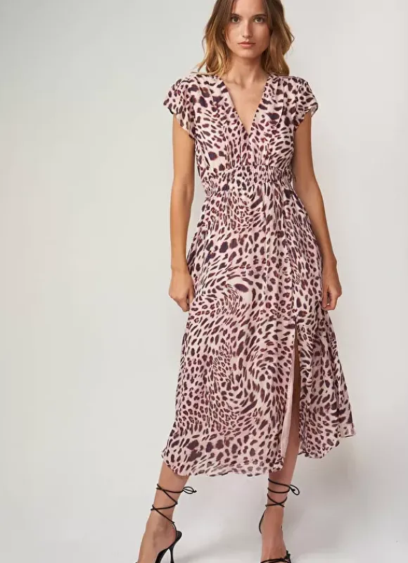 Robe Longue Encolure V Poudre Raeva Sud Express