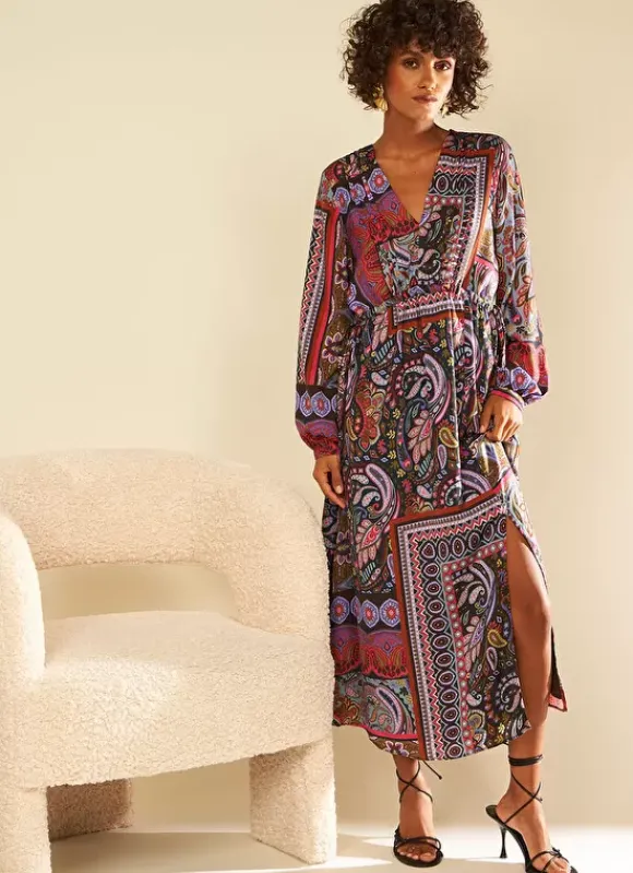 Robe Longue Imprimee Kaki Ralage Sud Express