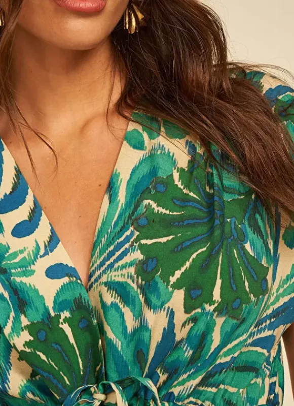 Robe Longue Imprimee Vert Rivienne Sud Express