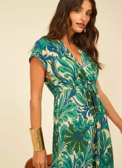 Robe Longue Imprimee Vert Rivienne Sud Express