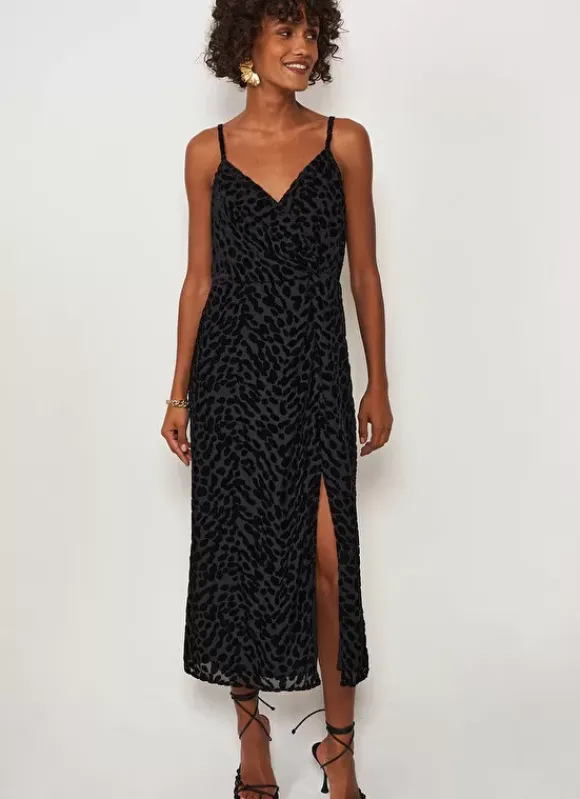 Robe Midi A Bretelle Noir Roxana Sud Express