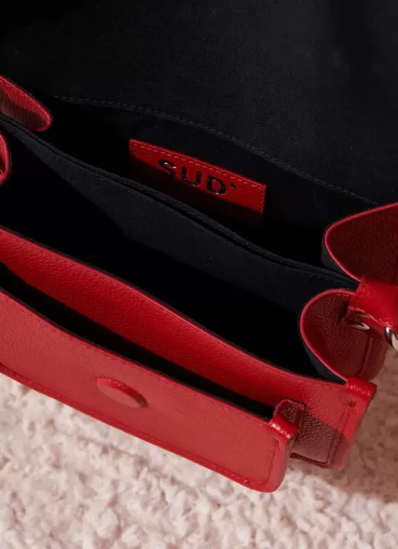 Sac Besace En Cuir Rouge Suny Sud Express
